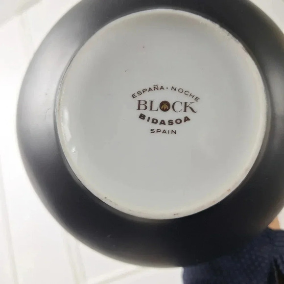 Espana Noche Block Bidasoa Spain Tea/Coffee Pot Creamer & Sugar Bowl Black Matte - Picture 10 of 14